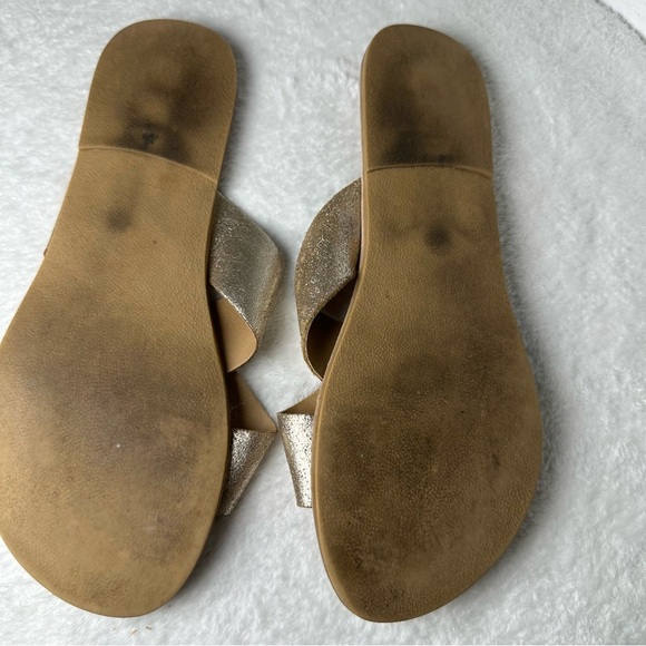 Coconuts by Matisse Pebble Metallic Sandals Leather Flats Sandals - Picture 11 of 15